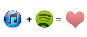 itunes + spotify = happy music itunes + spotify = happy music