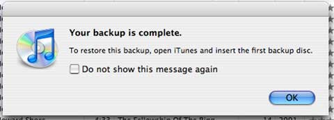 iTunes 7 backup done