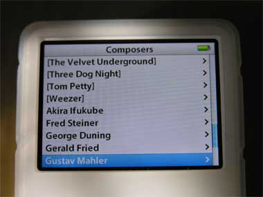 neatly organized ipod composers