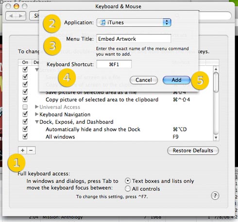 adding keyboard shortcuts to itunes